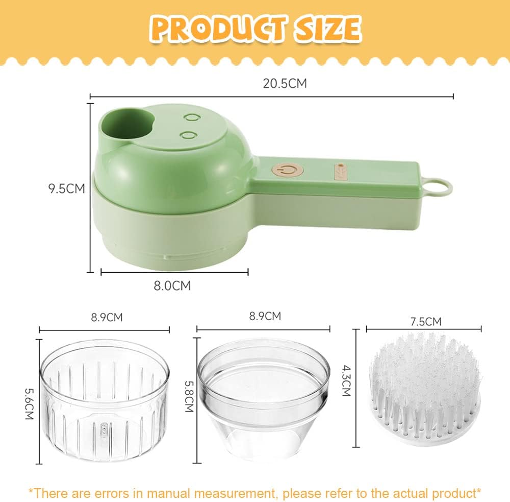 Electric Vegetable Slicer Set, Portable Spiralizer, Multifunctional Fruit Cutter with Container and Cleaning Brush, USB Charging, Style 2026