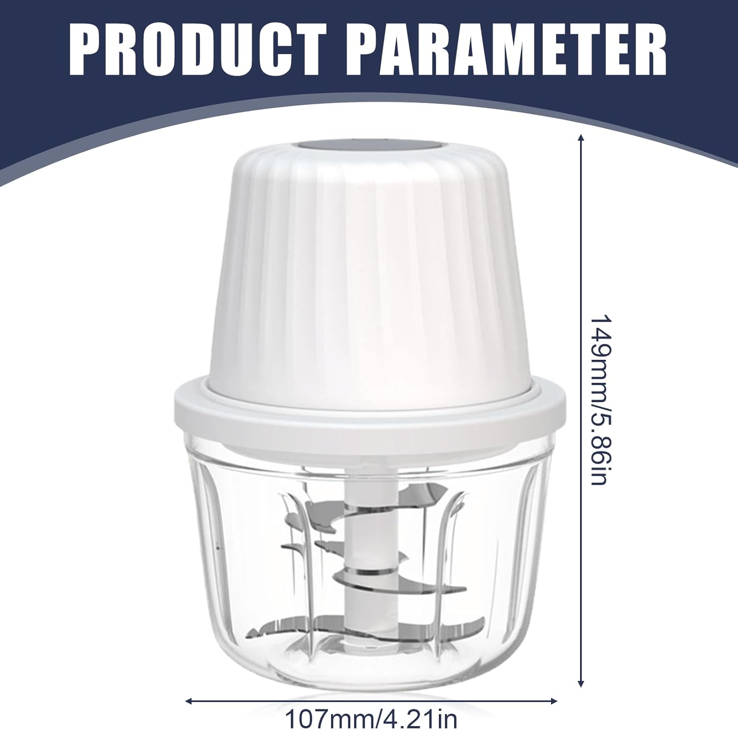 Electric onion chopper, 400 ml, universal, USB rechargeable, for meat, onions, garlic, vegetables, nuts