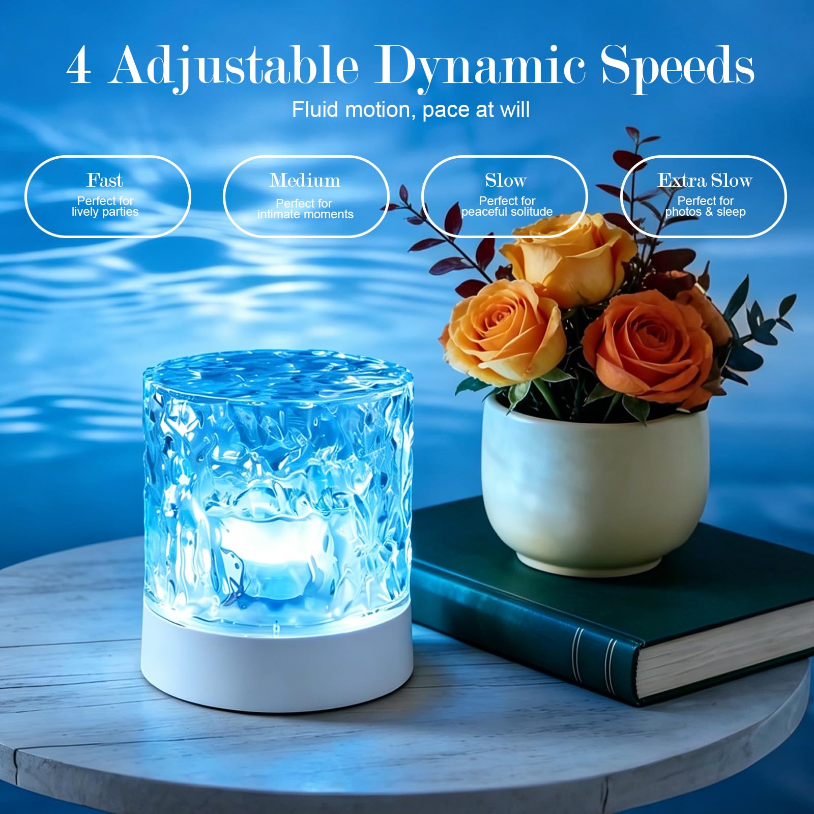 Water Ripple Projection Night Light for Bedroom Decoration and Gift
