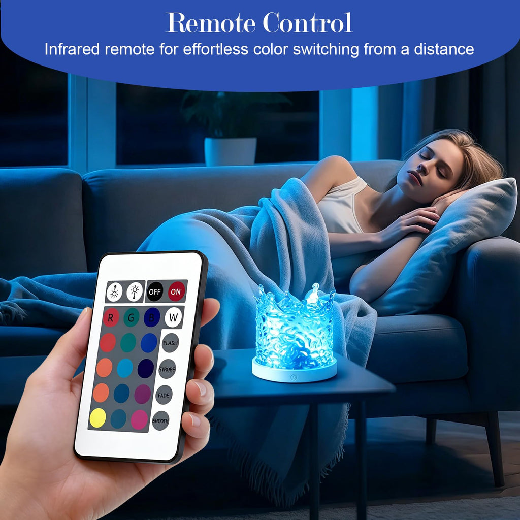 Water Ripple Projection Night Light for Bedroom Decoration and Gift