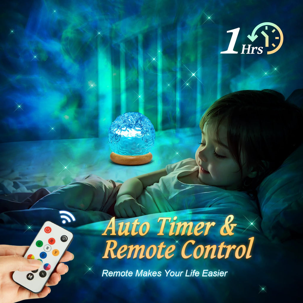 PIKOY Starry Sky Projector – 216 Light Effects, 3-in-1 Aurora Borealis/Sunset/Ocean Wave, Remote Control & USB Control, Room Decor & Gift for All Ages
