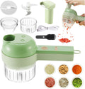 Electric Vegetable Slicer Set, Portable Spiralizer, Multifunctional Fruit Cutter with Container and Cleaning Brush, USB Charging, Style 2026