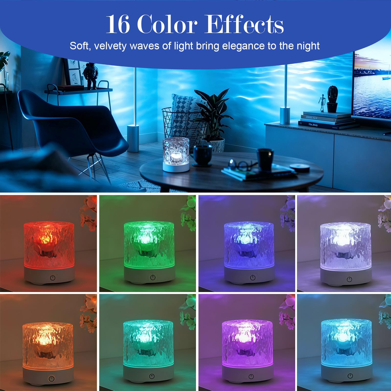 Water Ripple Projection Night Light for Bedroom Decoration and Gift