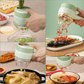 Electric Vegetable Slicer Set, Portable Spiralizer, Multifunctional Fruit Cutter with Container and Cleaning Brush, USB Charging, Style 2026