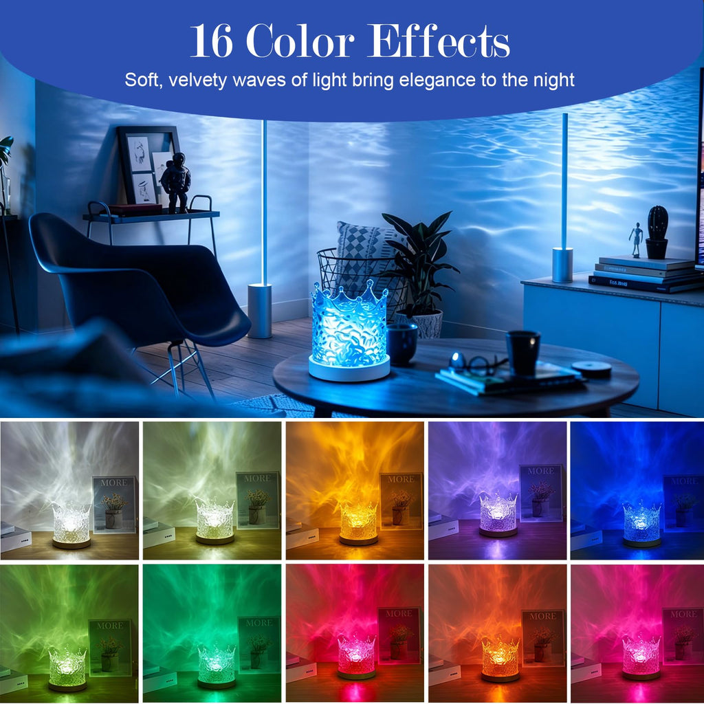 Water Ripple Projection Night Light for Bedroom Decoration and Gift