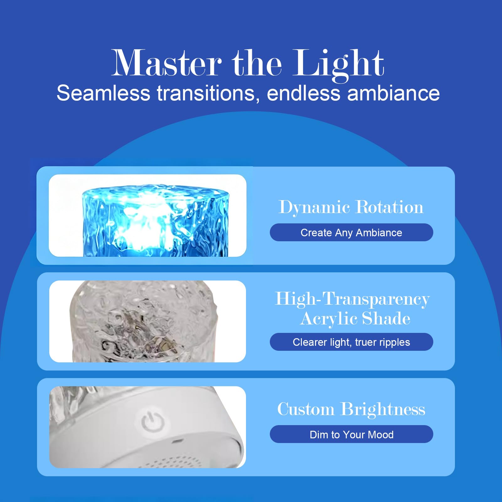 Water Ripple Projection Night Light for Bedroom Decoration and Gift