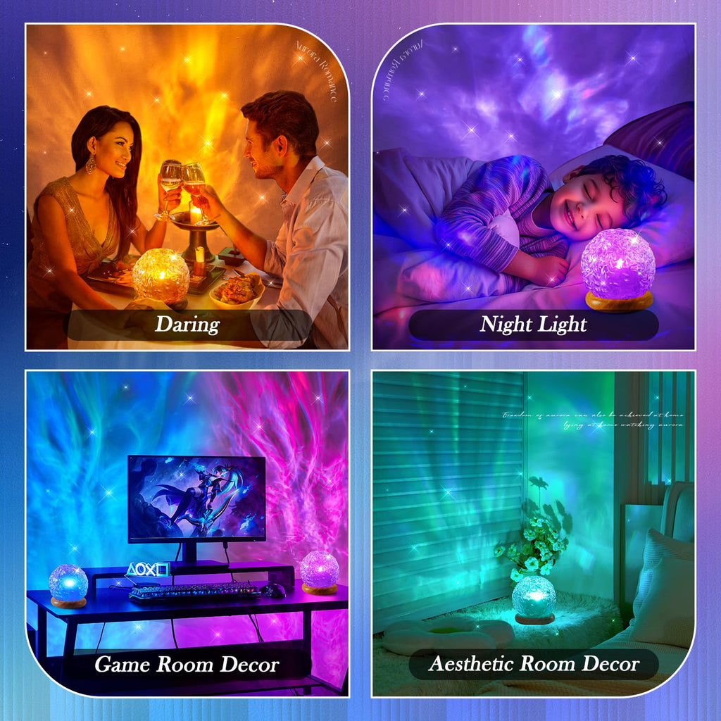 PIKOY Starry Sky Projector – 216 Light Effects, 3-in-1 Aurora Borealis/Sunset/Ocean Wave, Remote Control & USB Control, Room Decor & Gift for All Ages