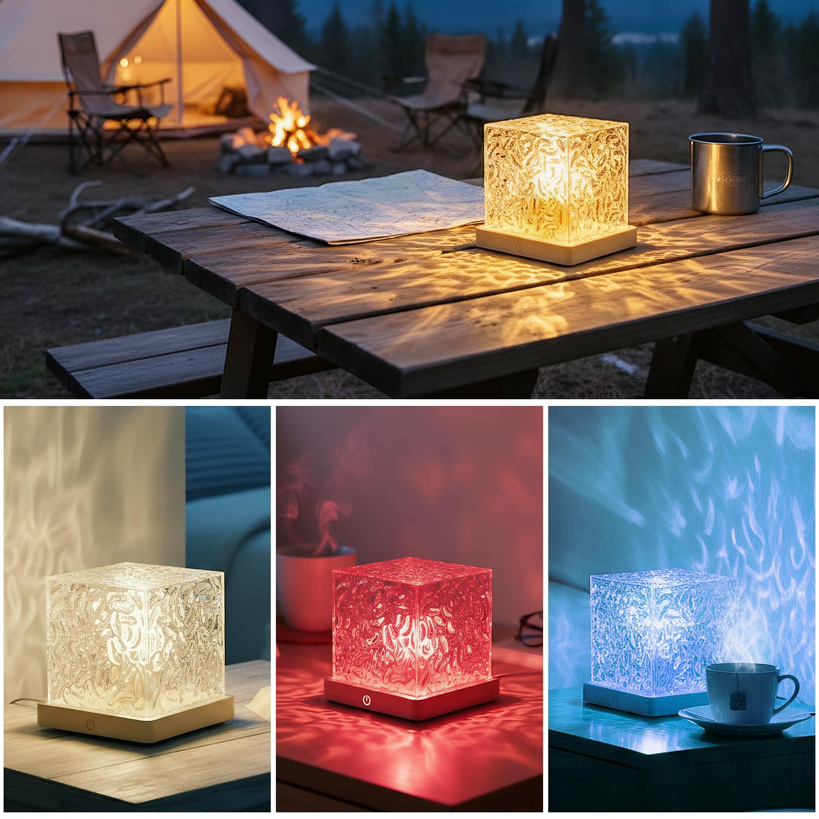 Water Ripple Projection Night Light for Bedroom Decoration and Gift