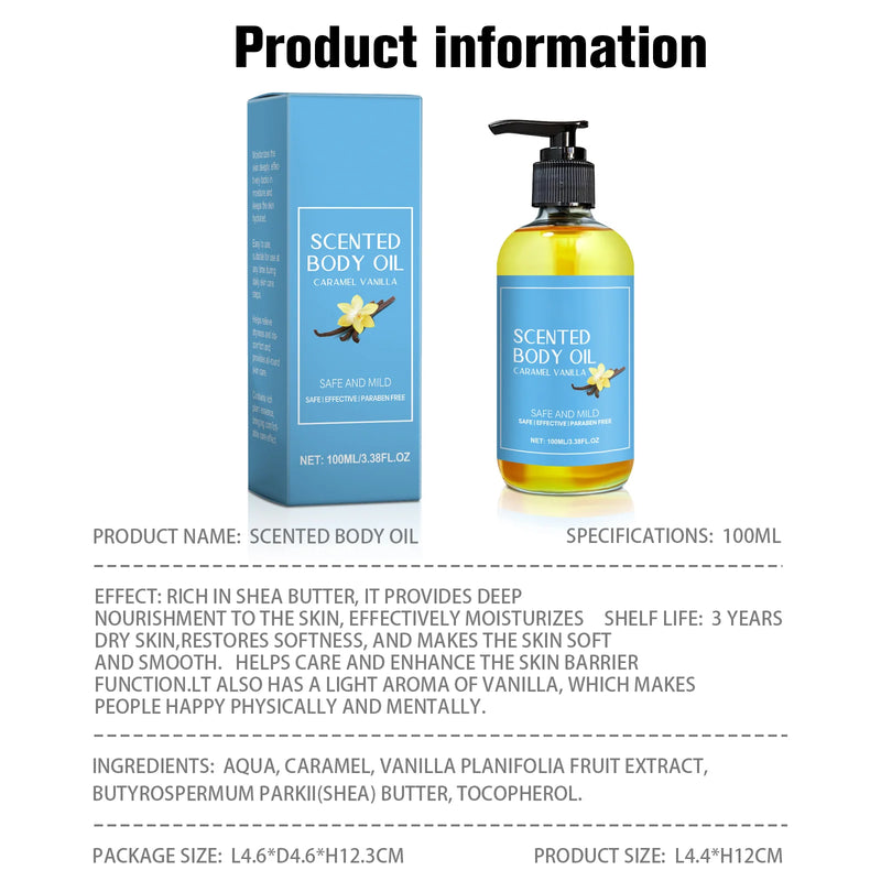 Stress Relief Vanilla Massage Oil - Deeply moisturizes, soothes muscles & promotes relaxation. Herbal bath & body care formula.